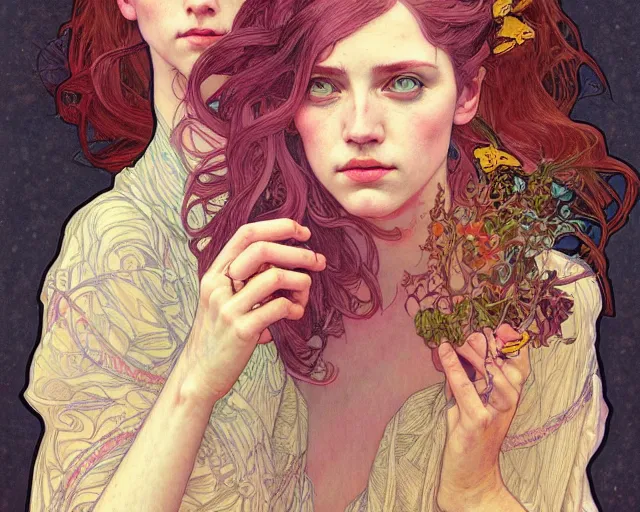 Prompt: photography of hope gangloff, deep focus, d & d, fantasy, intricate, elegant, highly detailed, digital painting, artstation, concept art, matte, sharp focus, illustration, hearthstone, art by artgerm and greg rutkowski and alphonse mucha