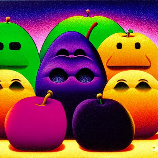 Prompt: fruit by shusei nagaoka, kaws, airbrush on canvas, pastell colours, cell shaded, 8 k