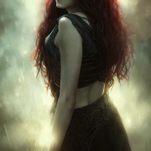 Image similar to Majestic and regal portrait of a female vampire, intricate, epic, elegant, menacing, fantasy, highly detailed, digital painting, hard focus, beautiful volumetric lighting, epic light, ultra detailed, by Leesha Hannigan, Ross Tran, Thierry Doizon, Kai Carpenter, Ignacio Fernández Ríos