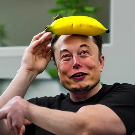 Prompt: elon musk eating banana