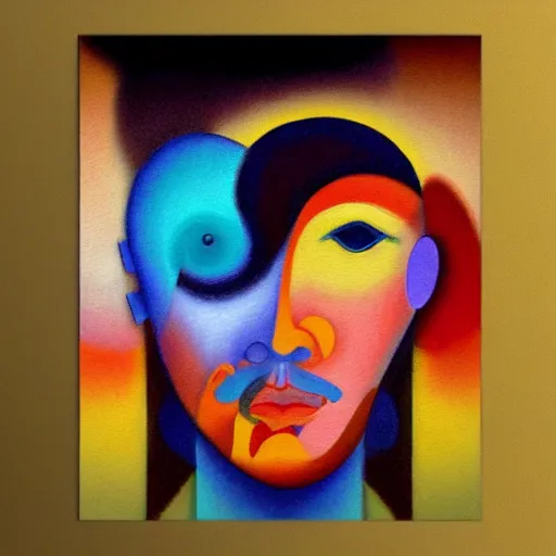 Image similar to random background; painting of a face by Kandinsky with smooth gradients; 3d unreal engine, 4k 3d render