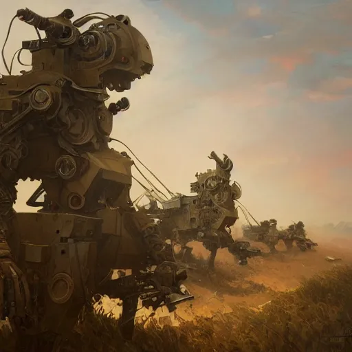 Image similar to world war one era mech, intricate, highly detailed, digital painting, artstation, concept art, smooth, sharp focus, illustration, unreal engine 5, 8 k, art by artgerm and greg rutkowski and alphonse mucha