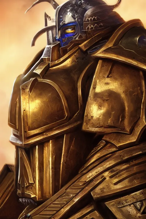 Image similar to armor portrait heros warhammer 4 0 k horus heresy fanart - the primarchs emperor by johannes helgeson animated with vfx concept artist & illustrator global illumination ray tracing hdr fanart arstation zbrush central hardmesh 8 k octane renderer comics stylized