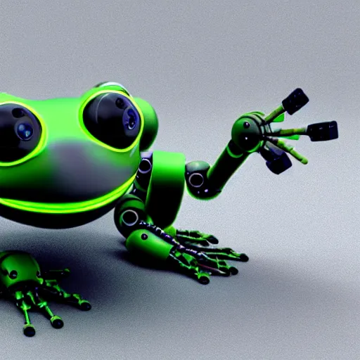 Prompt: a robot frog made by Boston dynamics:: Photorealistic:: 4K:: 3D