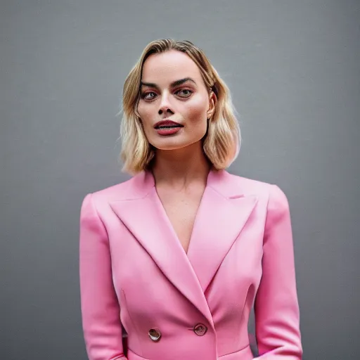 Image similar to margot robbie, wearing all pink, canon eos r 3, f / 1. 4, iso 2 0 0, 1 / 1 6 0 s, 8 k, raw, unedited, symmetrical balance, in - frame