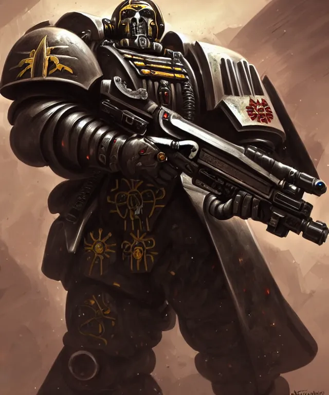 Image similar to Keir Starmer as a Warhammer 40k Space Marine, portrait, highly detailed, intricate, concept art, artstation