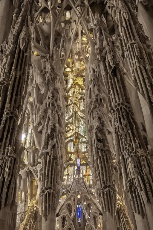 Image similar to A building that is a mix of La Sagrada Familia and The Empire State building, by Antoni Gaudi, CG Society