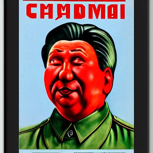 Image similar to communist clown portrait, soviet propaganda style, poster, mao