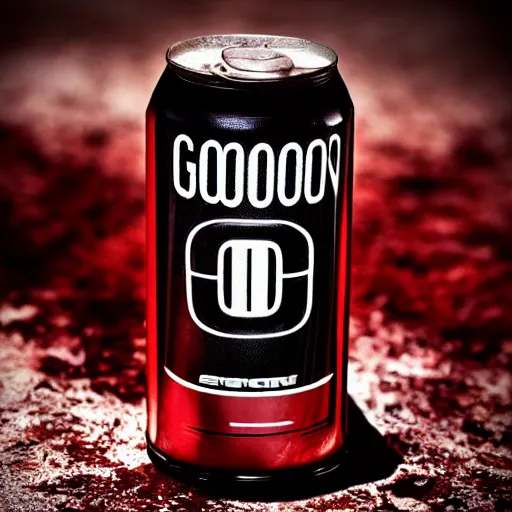 Prompt: photograph “Goo Gone” energy drink can, HD, 8k, RED camera