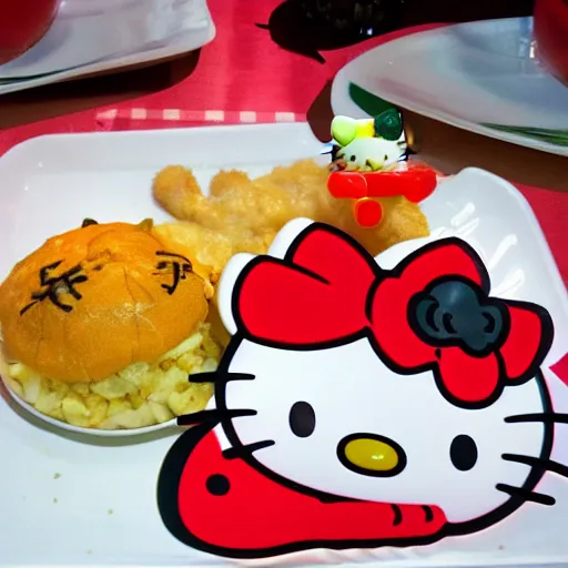 Prompt: food with hellokitty