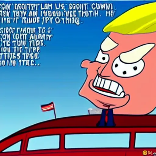 Image similar to cute, happy donald trump cartoon from a pixar movie