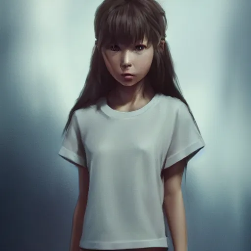 Image similar to Clothed. realistic style at CGSociety by WLOP, Ilya kuvshinov, Krenz Cushart, Greg Rutkowski, trending on artstation. Zbrush sculpt colored, Octane render in Maya, Houdini VFX. Realistic fantasy cute indigenous young girl, expressing joy, deep fire eyes, silky hair, wearing a white t-shirt with jeans, fire on her hair, Cinematic dramatic atmosphere of a mystic forest, sharp focus, soft volumetric studio lighting.