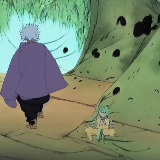 Prompt: jinko showing a new mushi, mushishi