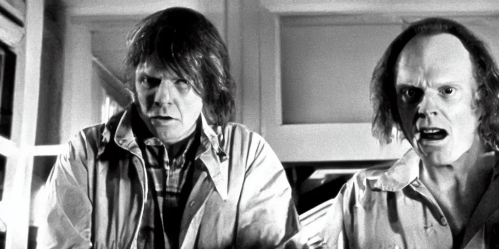 Prompt: a film still of Bill burr in Halloween (1978l, high quality