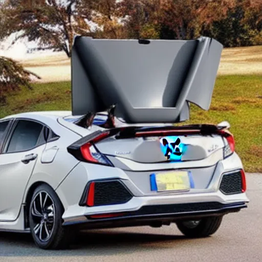 Prompt: a honda civic with wing doors