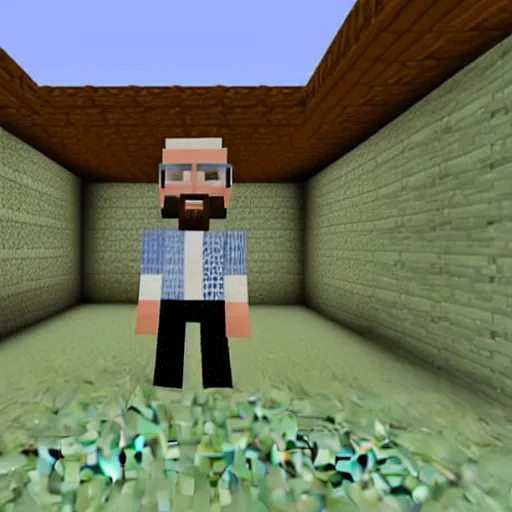 Prompt: walter white in Minecraft