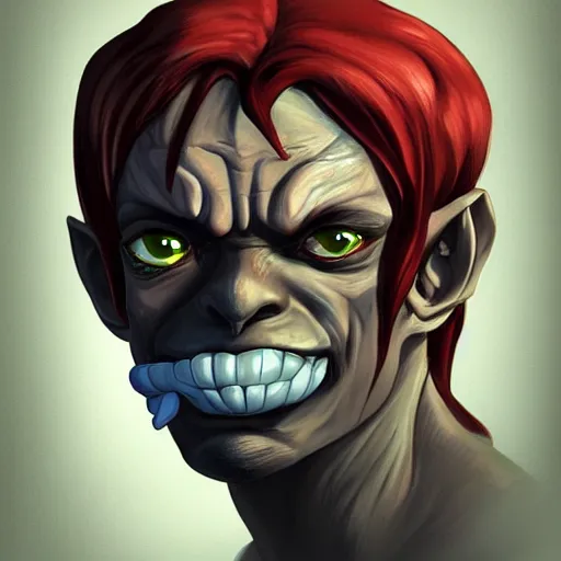 Image similar to cel - shaded portrait character art of goblin, art, key art, movie poster