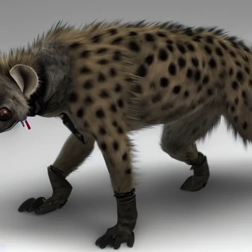 Image similar to Hyena fursuit, Realistic, HDR, HDD, Reallism, Real Life Engine,