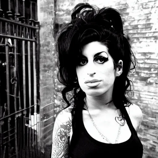 Prompt: amy winehouse outside ” club - 2 7 ”