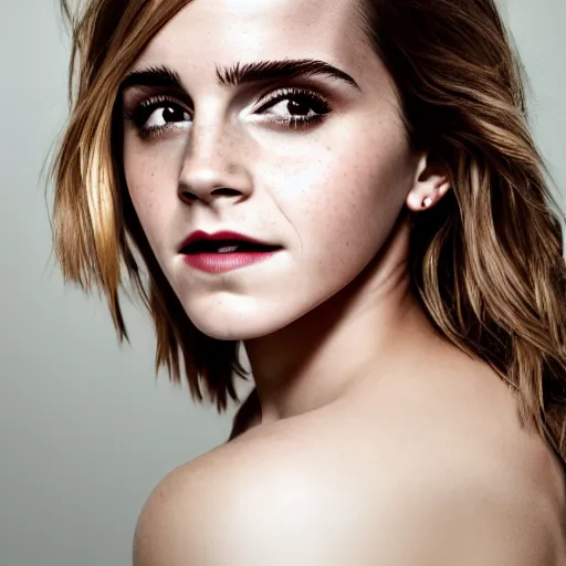 Image similar to Portrait of Emma Watson, XF IQ4, 150MP, 50mm, F1.4, ISO 200, 1/160s, natural light, Adobe Lightroom, photolab, Affinity Photo, PhotoDirector 365