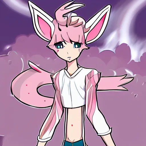 Image similar to illustration humanisation sylveon