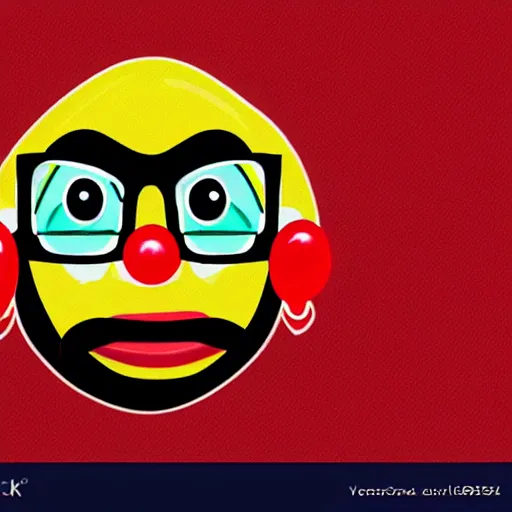 Image similar to clown nerd emoji , vector illustration