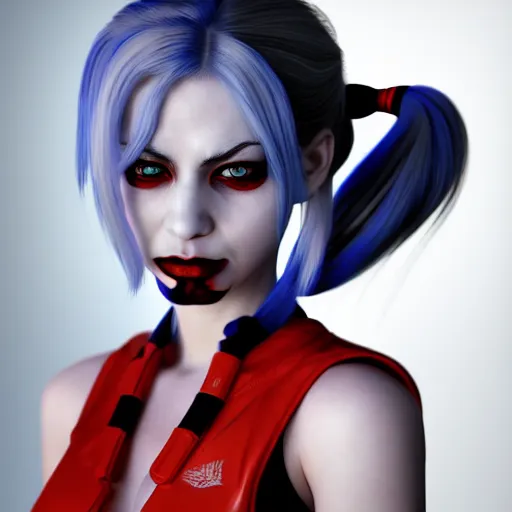 Harley Quinn render as a very beautiful 3d anime girl, | Stable ...