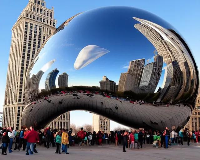 Image similar to the bean in chicago but it's made of italian beef