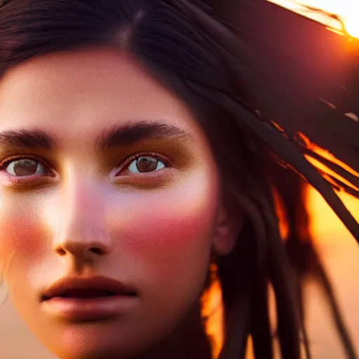 Image similar to photographic portrait of a stunningly beautiful aztec female in soft dreamy light at sunset, contemporary fashion shoot, by edward robert hughes, annie leibovitz and steve mccurry, david lazar, jimmy nelsson, breathtaking, 8 k resolution, extremely detailed, beautiful, establishing shot, artistic, hyperrealistic, beautiful face, octane render