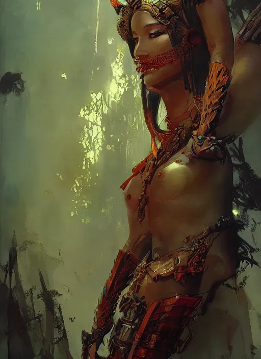 Image similar to amazon queen, intricate, elegant, highly detailed, vivid colors, john park, frazetta, sparth, ruan jia, jeffrey catherine jones