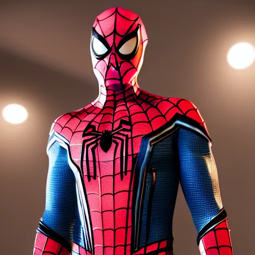 Image similar to still photo of spider - man in a ladies dress, highly detailed, photorealistic portrait, bright studio setting, studio lighting, crisp quality and light reflections, unreal engine 5 quality render