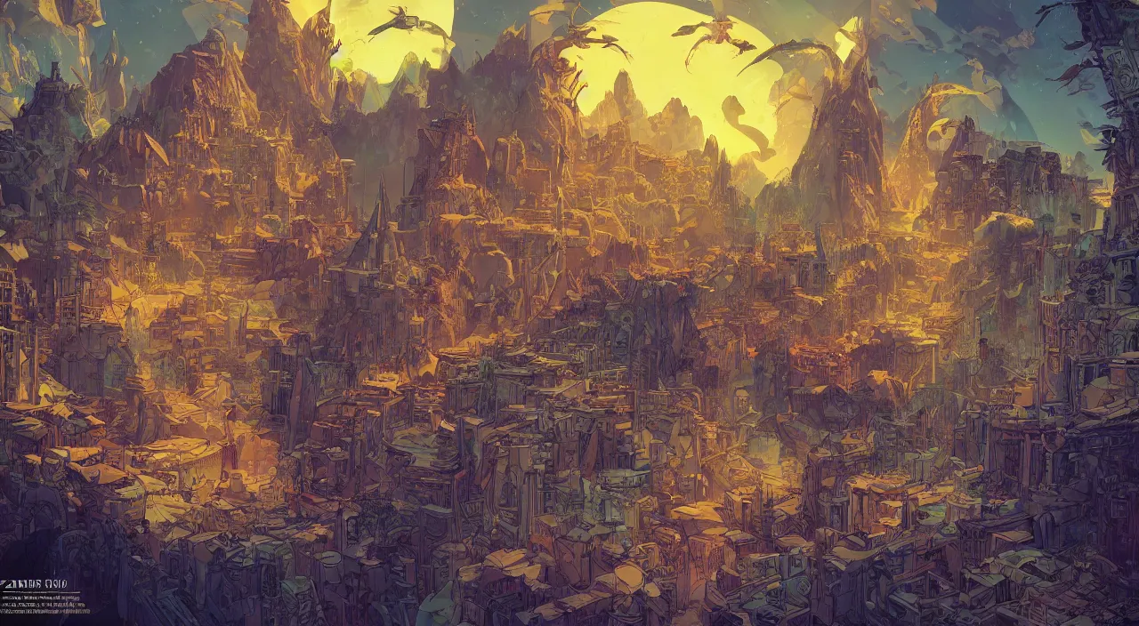 Image similar to vector wonderland bazaar zouk old egypt sky shine epic fantasy painting photoshop that looks like it is from borderlands and by feng zhu and loish and laurie greasley, victo ngai, andreas rocha, john harris