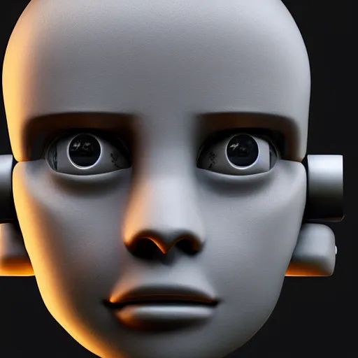 Prompt: Portrait of an android boy with robotic parts, hyper-realistic, cinema 4D