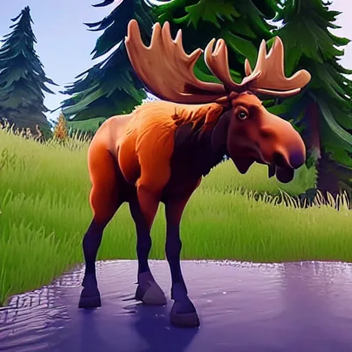 Image similar to a moose in Fortnite creative