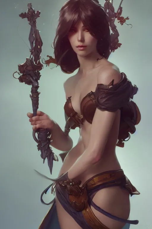 Image similar to a cute fantasy woman character, accurate anatomy, only two hands, highly detailed, digital painting, artstation, concept art, smooth, sharp focus, illustration, Unreal Engine 5, 8K, art by ross tran and greg rutkowski and alphonse Mucha