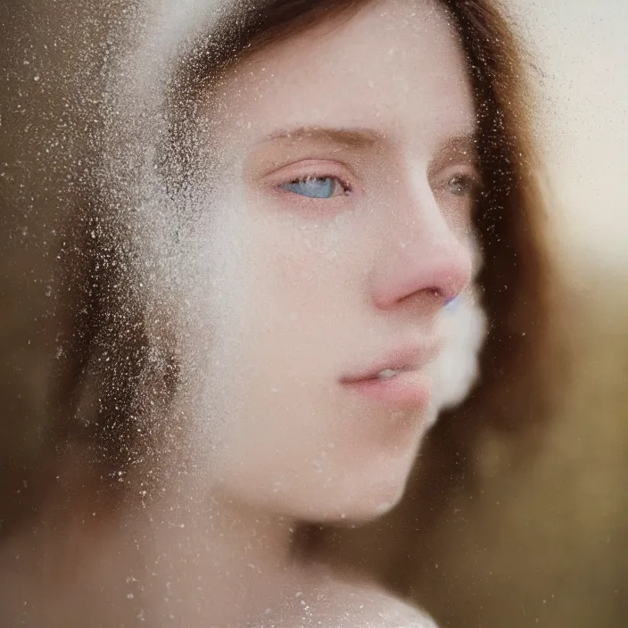 Image similar to Kodak Portra 400, 8K,ARTSTATION, CarolineGariba, soft light, volumetric lighting, highly detailed, britt marling style 3/4 ,portrait photo Close-up portrait photography of a beautiful woman how pre-Raphaelites, the face emerges from Pamukkale, thermal waters flowing down white travertine terraces, inspired by Ophelia paint ,and hair are intricate with highly detailed realistic beautiful flowers , Realistic, Refined, Highly Detailed, interstellar outdoor soft pastel lighting colors scheme, outdoor fine art photography, Hyper realistic, photo realistic