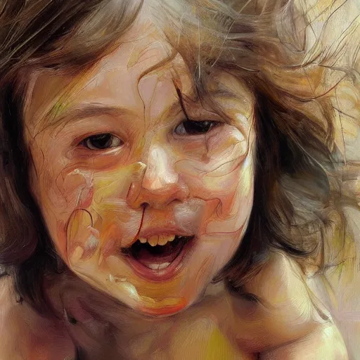 Image similar to high quality high detail painting by jenny saville, hd, pretty girl running in a park, wind, photorealistic lighting