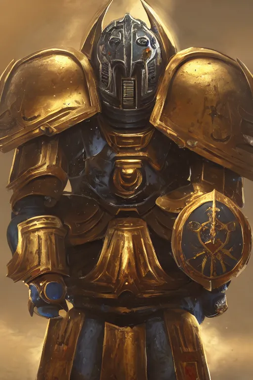 Prompt: armor portrait spasemarine warhammer 4 0 k horus heresy fanart - the primarchs emperor by johannes helgeson animated with vfx concept artist & illustrator global illumination ray tracing hdr fanart arstation zbrush central hardmesh 8 k octane renderer comics stylized