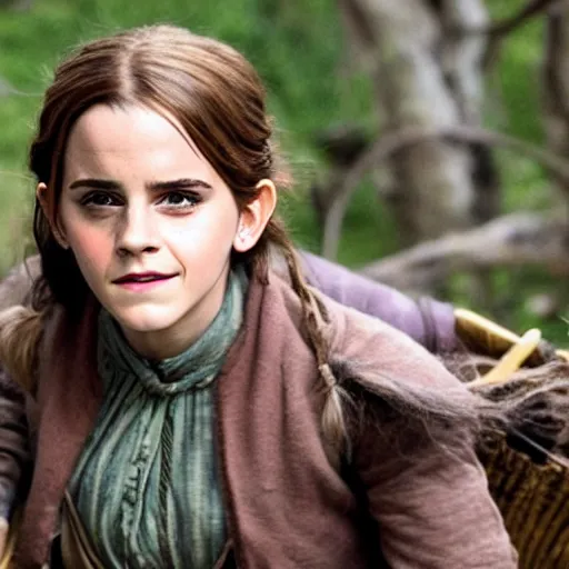 Image similar to emma watson as a hobbit