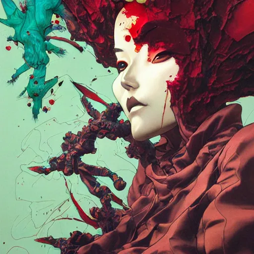 Prompt: prompt : woman devil soft light painted by james jean and katsuhiro otomo and erik jones, inspired by akira anime, smooth face feature, intricate oil painting, high detail illustration, sharp high detail, manga and anime 1 9 9 9