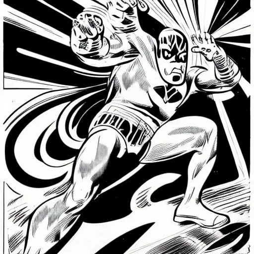 Prompt: comic splash page style, kirby krackle, emanating from marvel sliver surfer body, by jack kirby, wally wood, black and white only, asymmetrical, organic ink drawing, comic splash page style h 1 0 2 4