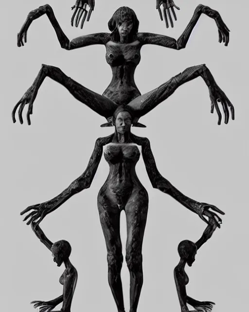 Image similar to woman with six arms, trending on artstation