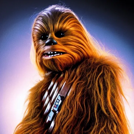 Image similar to chewbacca in back to the future, highly detailed, extremely high quality, hd, 4 k, 8 k, canon 3 0 0 mm, professional photographer, 4 0 mp, lifelike, top - rated, award winning, realistic, detailed lighting, detailed shadows, sharp, no blur, edited, corrected, trending