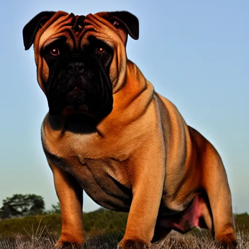 Image similar to sunset colored bullmastiff