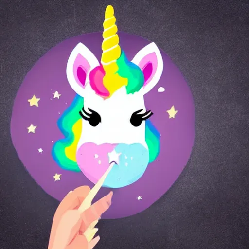 Prompt: unicorn eating ice cream
