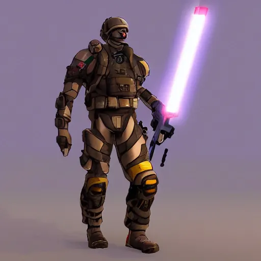 Prompt: maksed sci fi soldier facing camera game sprite playstation full body