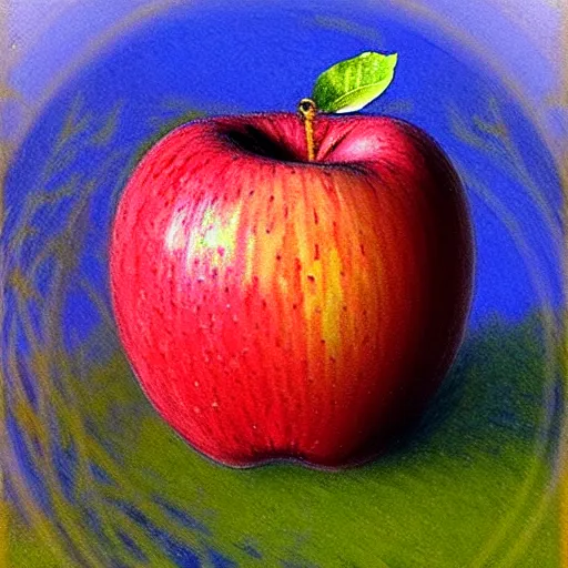 Prompt: apple by monet,