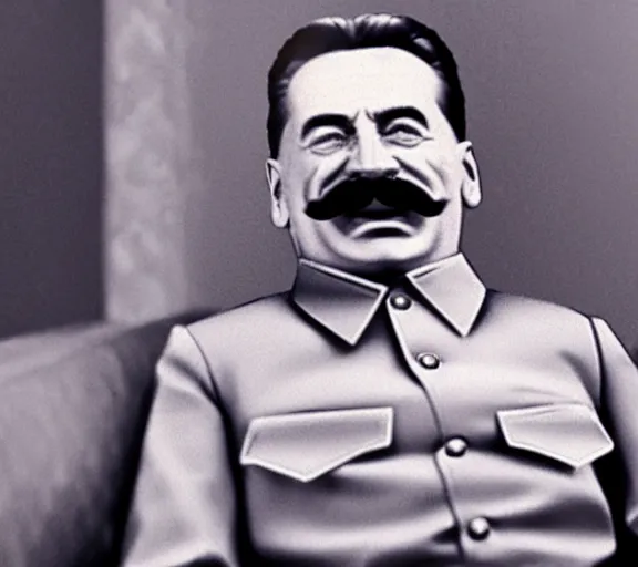 Image similar to photograph of Stalin making a silly face, 8k resolution, high detail, ULTRA REALISTIC VFX, reflections, cinematic shot