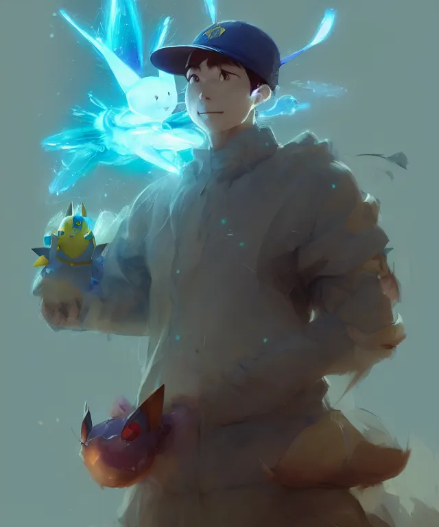 Image similar to a beautiful portrait of a male pokemon trainer. character design by cory loftis, fenghua zhong, ryohei hase, ismail inceoglu and ruan jia. artstation, volumetric light, detailed, photorealistic, fantasy, rendered in octane