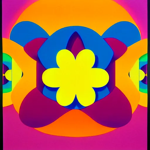 Image similar to flat flower by shusei nagaoka, kaws, david rudnick, airbrush on canvas, pastell colours, cell shaded, 8 k